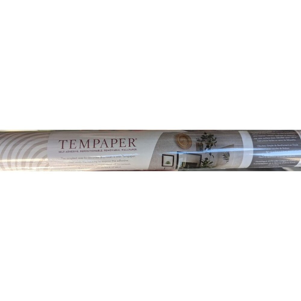 Tempaper Swell Sand Removable Vinyl Wallpaper Beige White